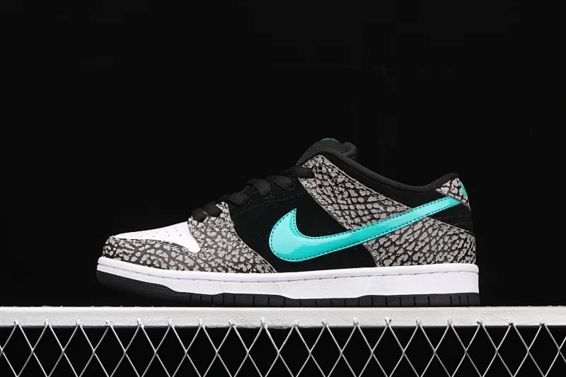 All Categories Nk SB Dunk Series Nk SB Dunk Low Low-top Sneakers J Version Nk SB Dunk Low Pro Black and White Green Spotted Sports Skateboard Shoes BQ6817-009